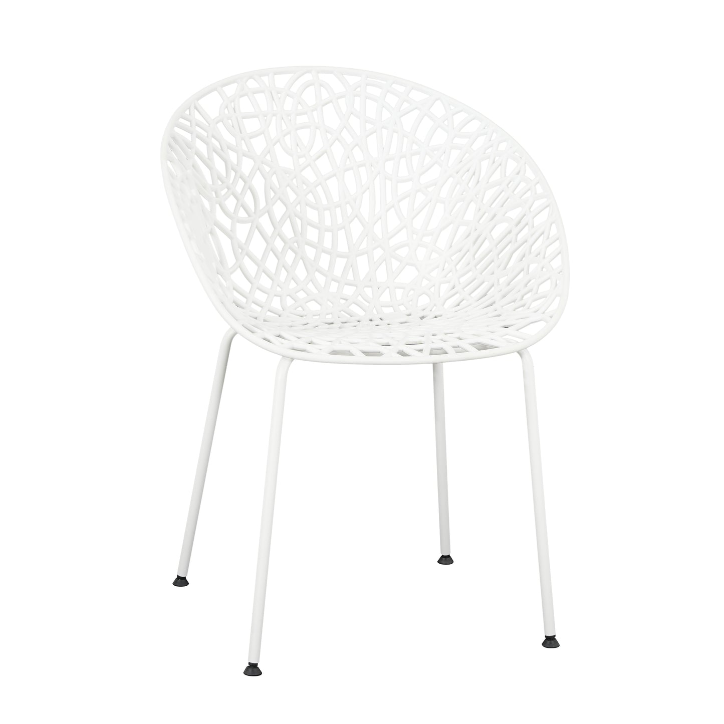 Dahliae Outdoor Patio Dining Chairs, Iron & Plastic, Set of 2