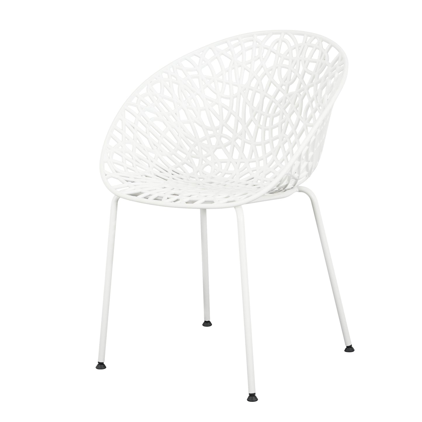 Dahliae Outdoor Patio Dining Chairs, Iron & Plastic, Set of 2