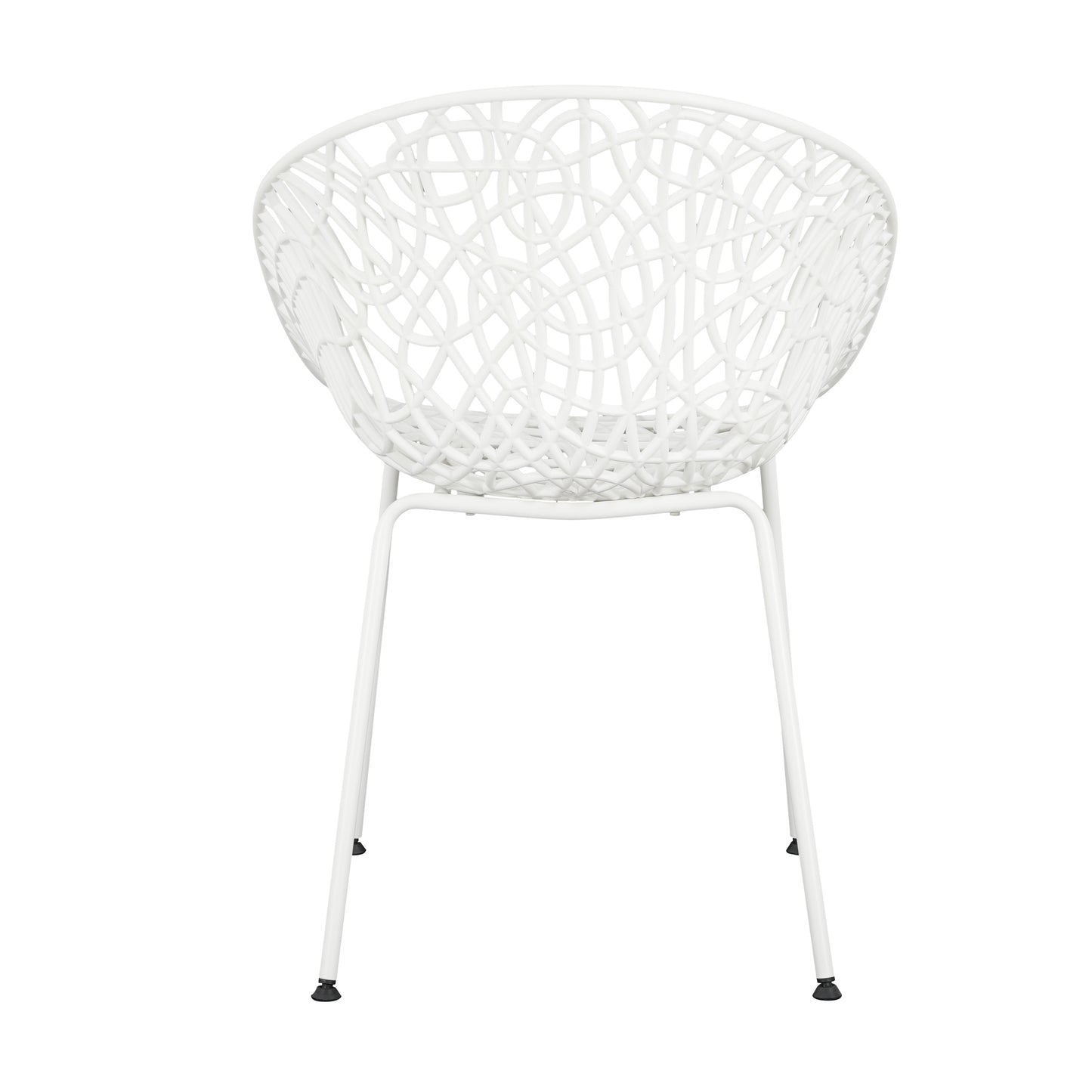 Dahliae Outdoor Patio Dining Chairs, Iron & Plastic, Set of 2