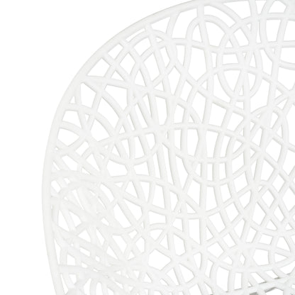 Dahliae Outdoor Patio Dining Chairs, Iron & Plastic, Set of 2
