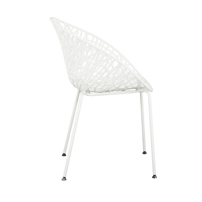 Dahliae Outdoor Patio Dining Chairs, Iron & Plastic, Set of 2