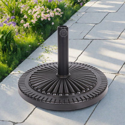 Seymour Outdoor Black Resin and Steel Umbrella Base