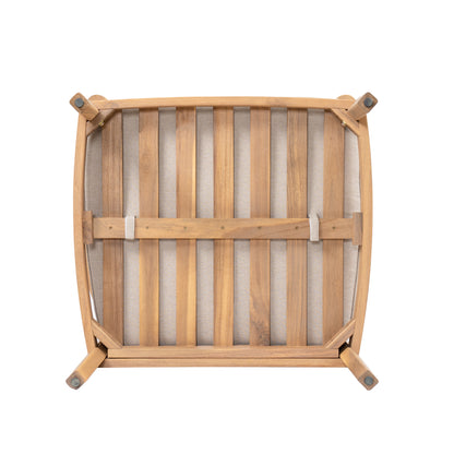 Xylorion Acacia Wood Low back Club Armchair With Seat Cushion