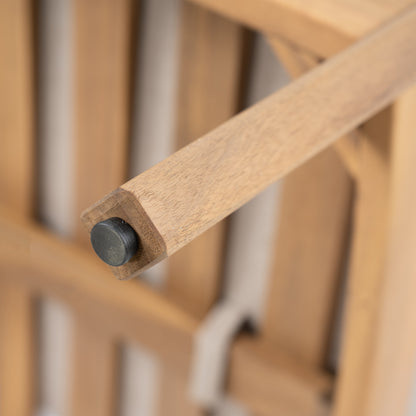 Xylorion Acacia Wood Low back Club Armchair With Seat Cushion