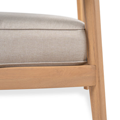 Xylorion Acacia Wood Low back Club Armchair With Seat Cushion