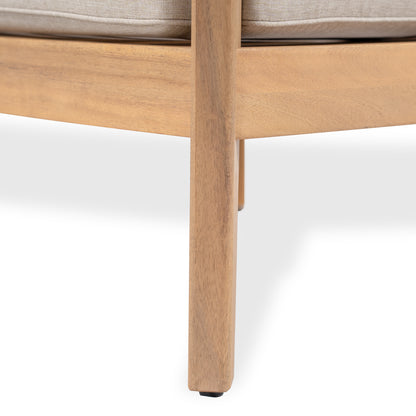 Xylorion Acacia Wood Low back Club Armchair With Seat Cushion