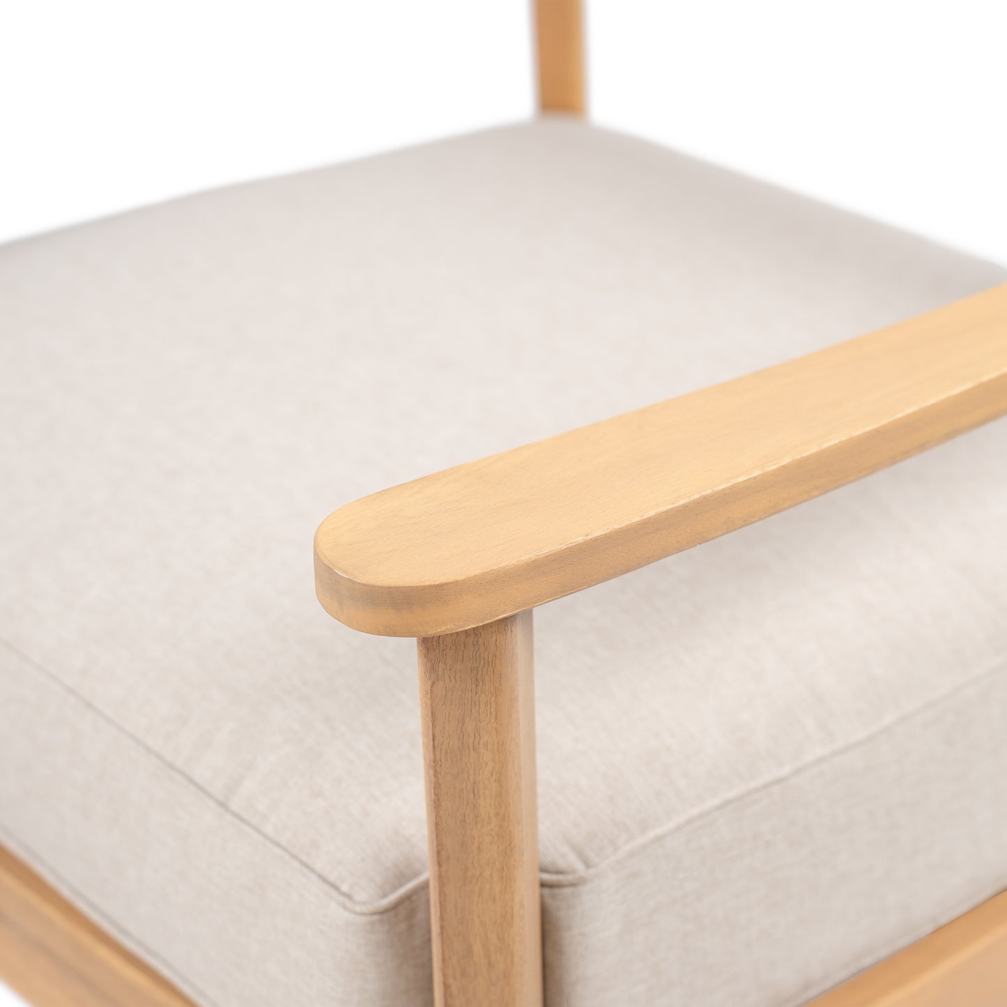 Xylorion Acacia Wood Low back Club Armchair With Seat Cushion