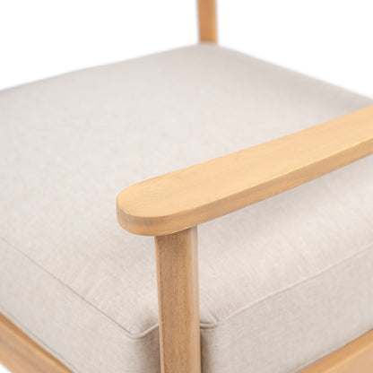 Xylorion Acacia Wood Low back Club Armchair With Seat Cushion