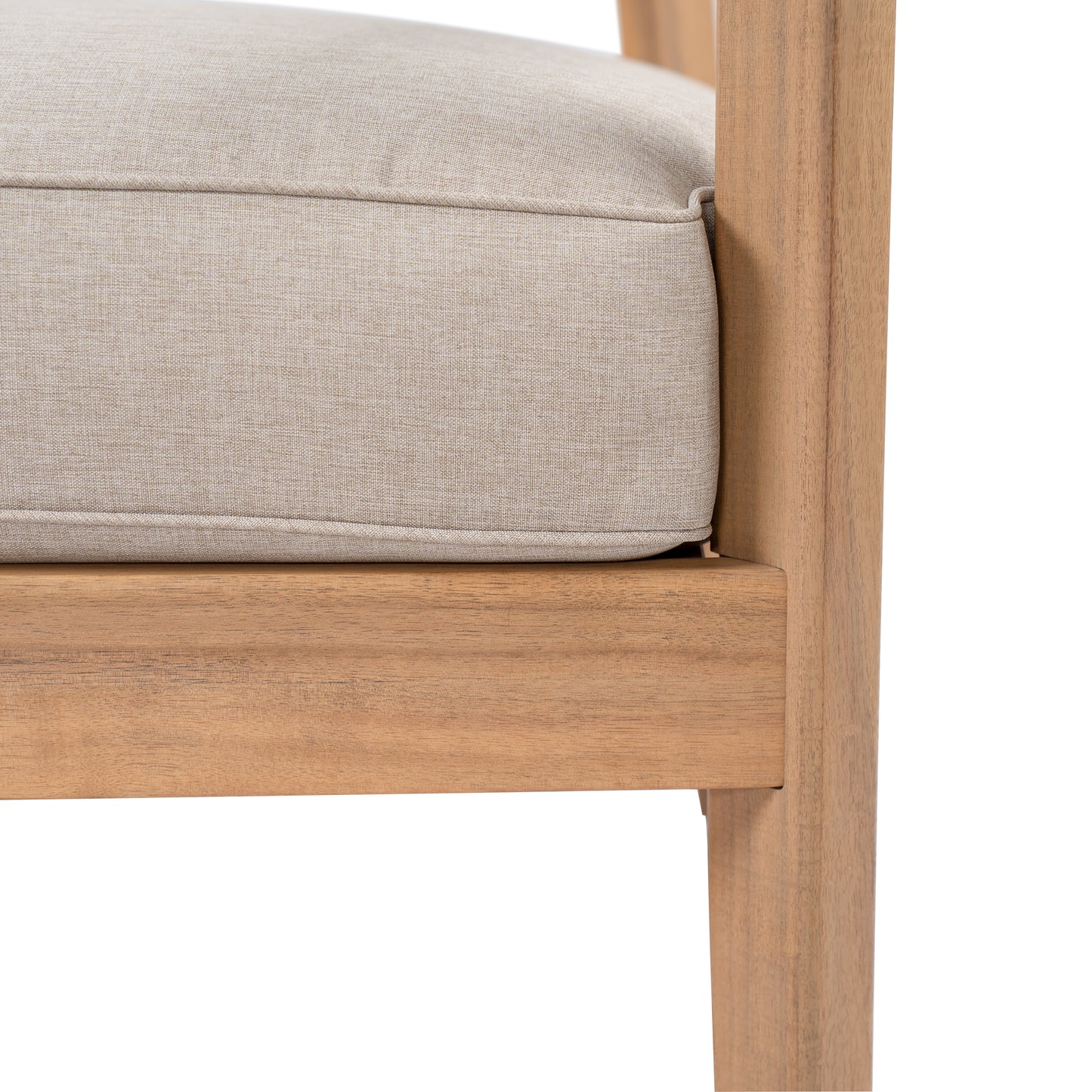 Xylorion Acacia Wood Low back Club Armchair With Seat Cushion