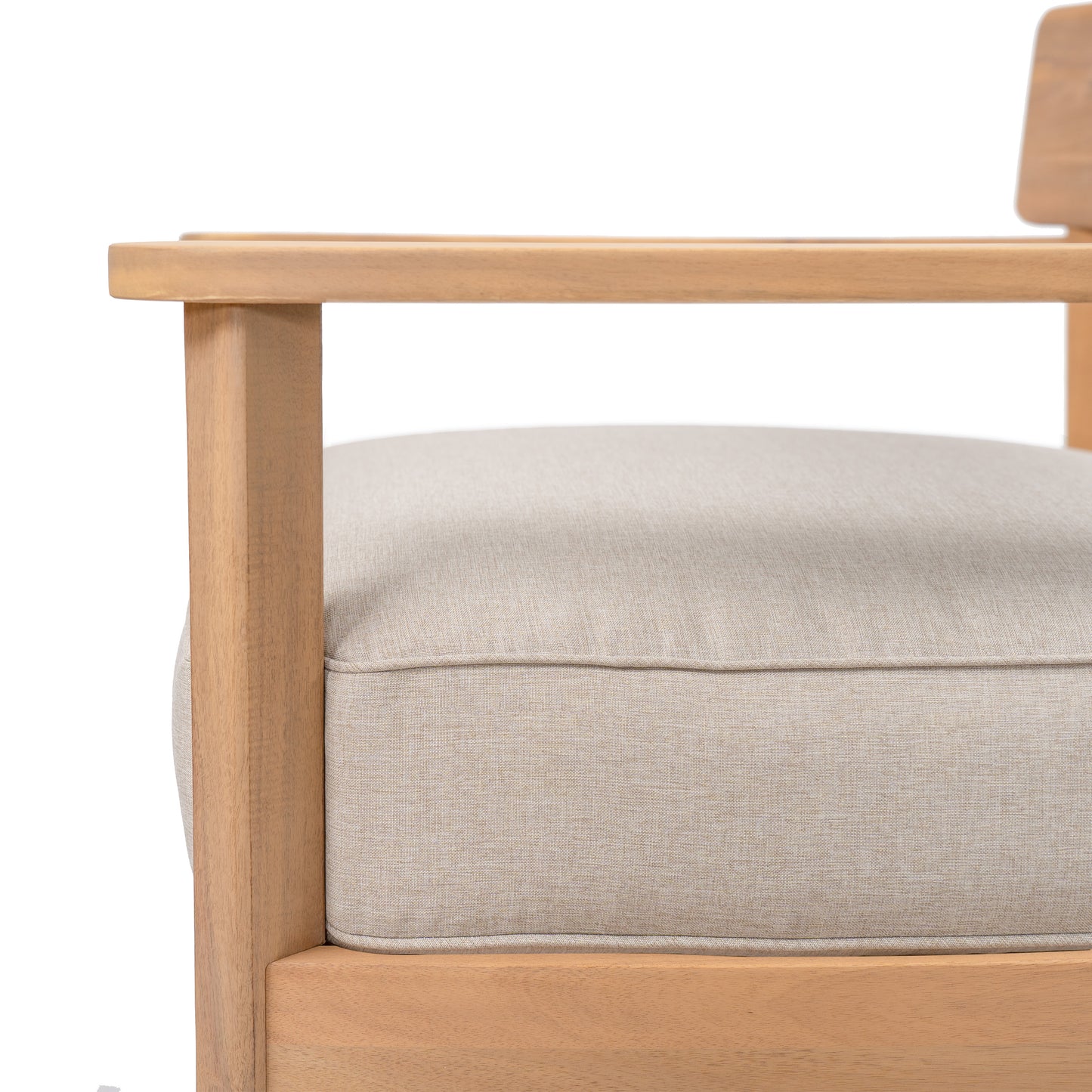 Xylorion Acacia Wood Low back Club Armchair With Seat Cushion