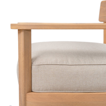 Xylorion Acacia Wood Low back Club Armchair With Seat Cushion