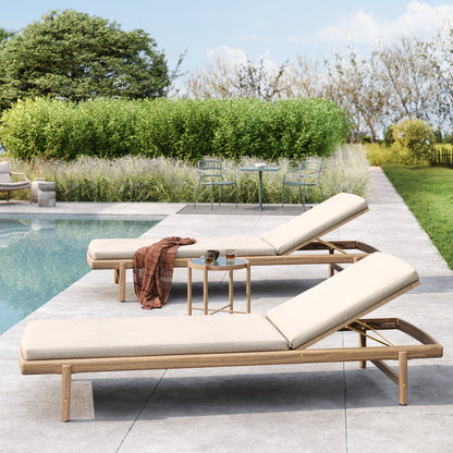 Mallorcar Acacia Wood Chaise Lounge With Cushion