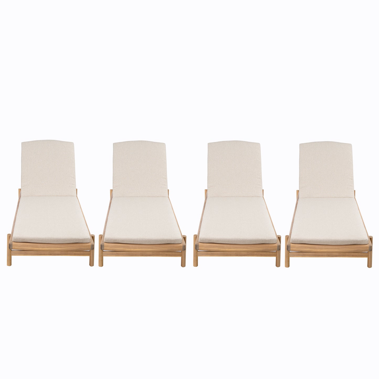 Mallorcar Acacia Wood Chaise Lounge With Cushion