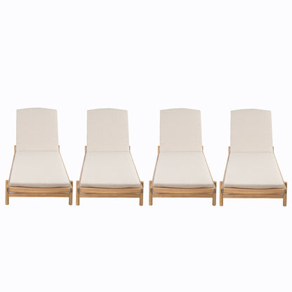 Mallorcar Acacia Wood Chaise Lounge With Cushion