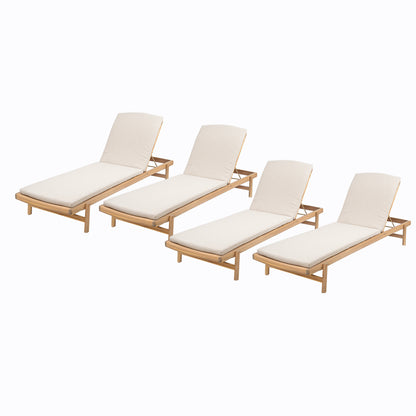 Mallorcar Acacia Wood Chaise Lounge With Cushion
