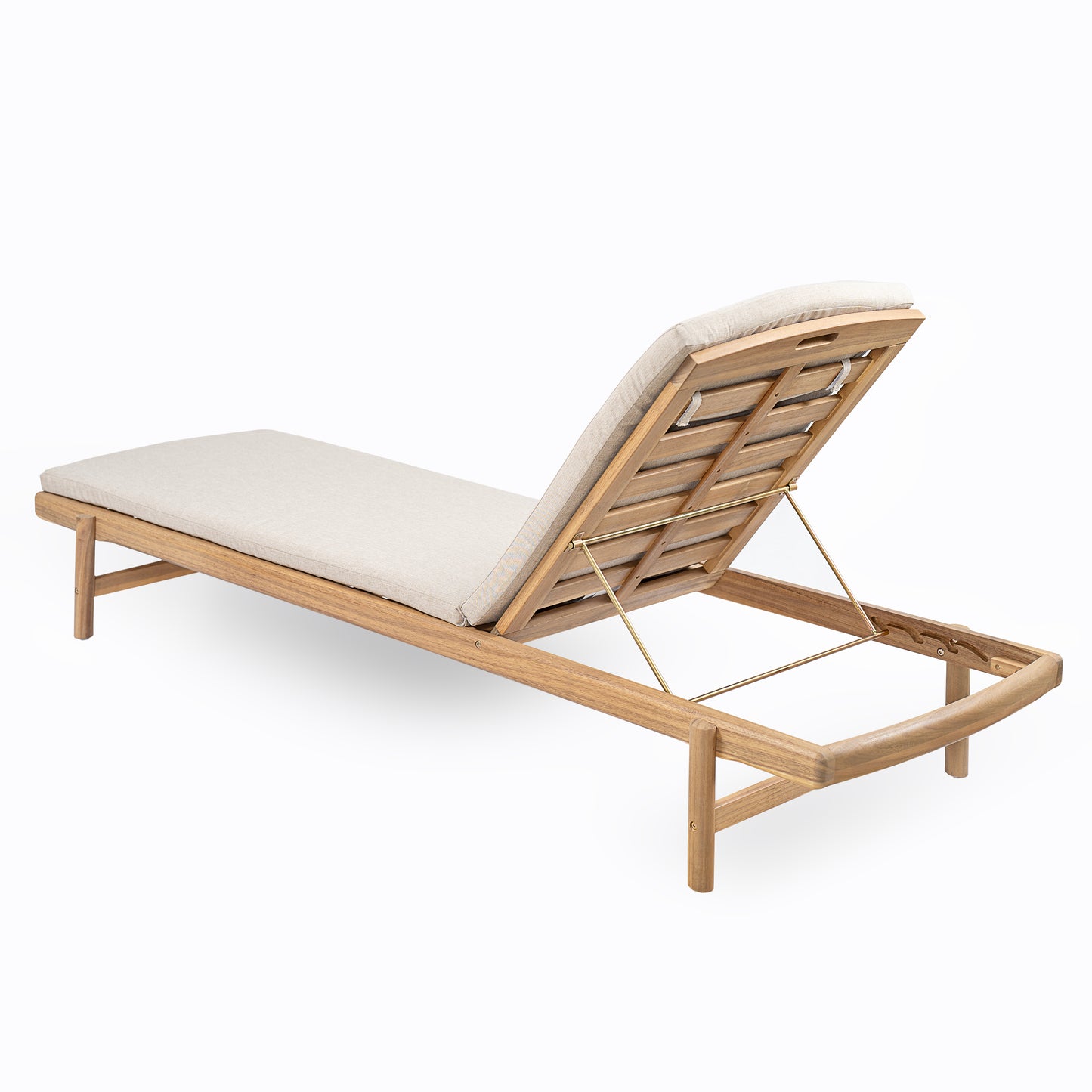 Mallorcar Acacia Wood Chaise Lounge With Cushion
