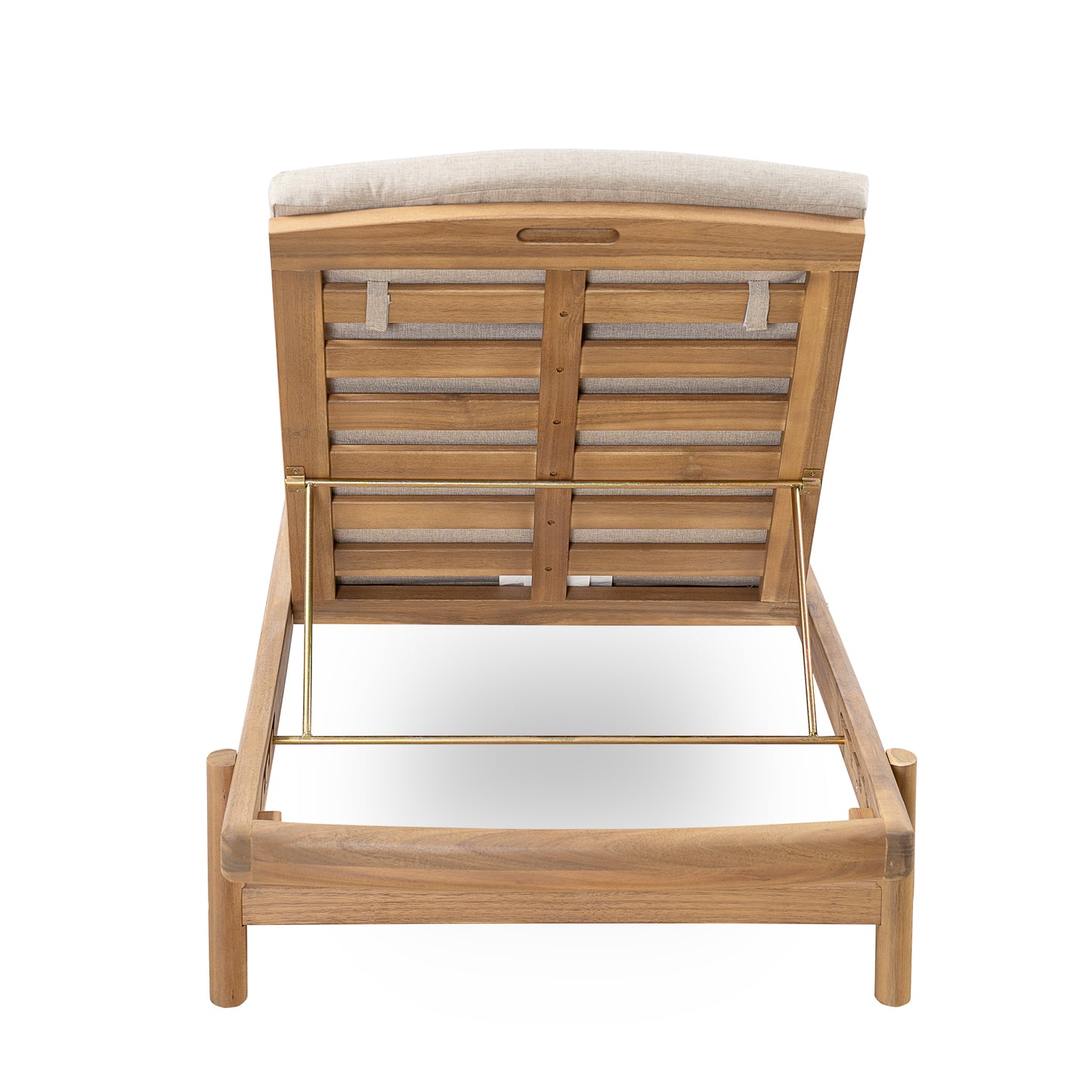 Mallorcar Acacia Wood Chaise Lounge With Cushion