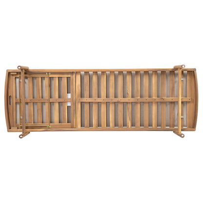 Mallorcar Acacia Wood Chaise Lounge With Cushion