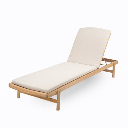 Mallorcar Acacia Wood Chaise Lounge With Cushion