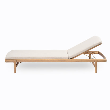 Mallorcar Acacia Wood Chaise Lounge With Cushion