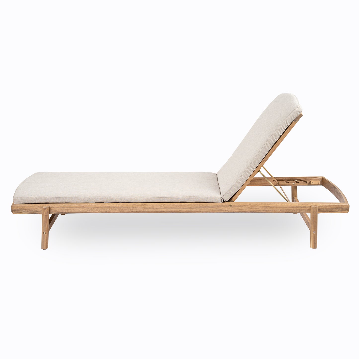 Mallorcar Acacia Wood Chaise Lounge With Cushion