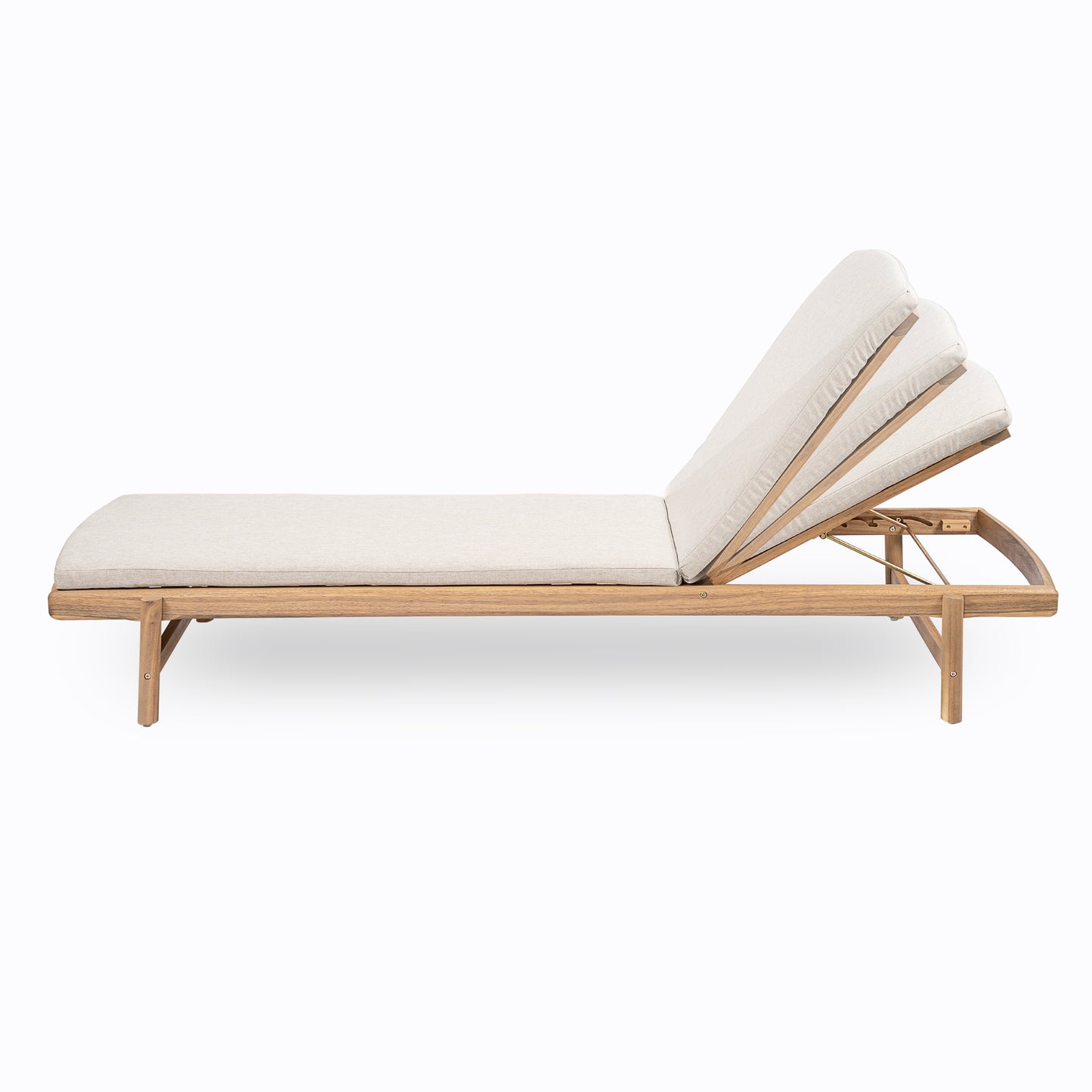 Mallorcar Acacia Wood Chaise Lounge With Cushion