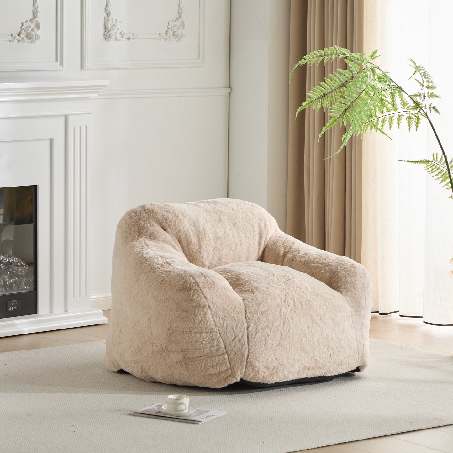 Auch Indoor Armchair Style Bean Bag, Beige