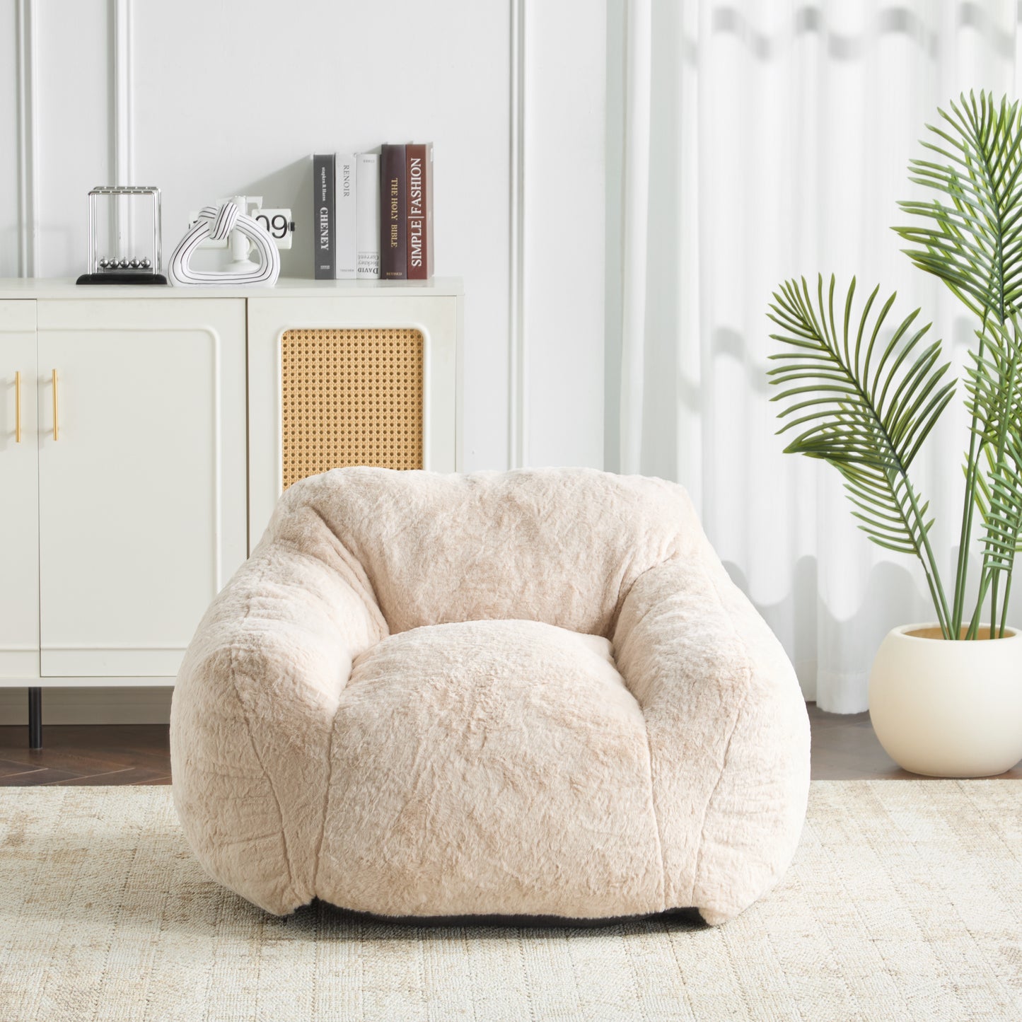 Auch Indoor Armchair Style Bean Bag, Beige