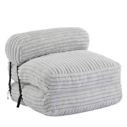 Latinao Indoor Foldbable Bean Bag Lounge chair, Light Gray