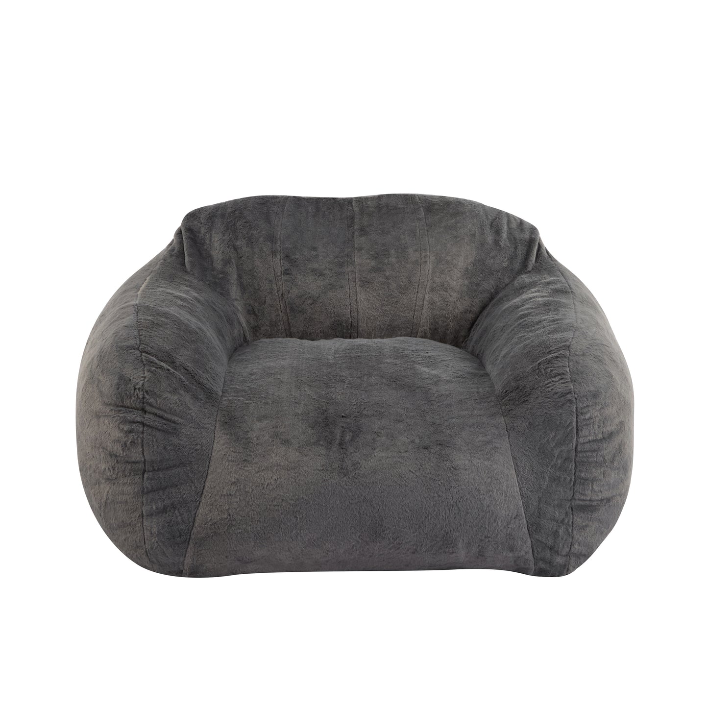 Sezze Indoor Bean Bag Chair, Gray Faux Fur