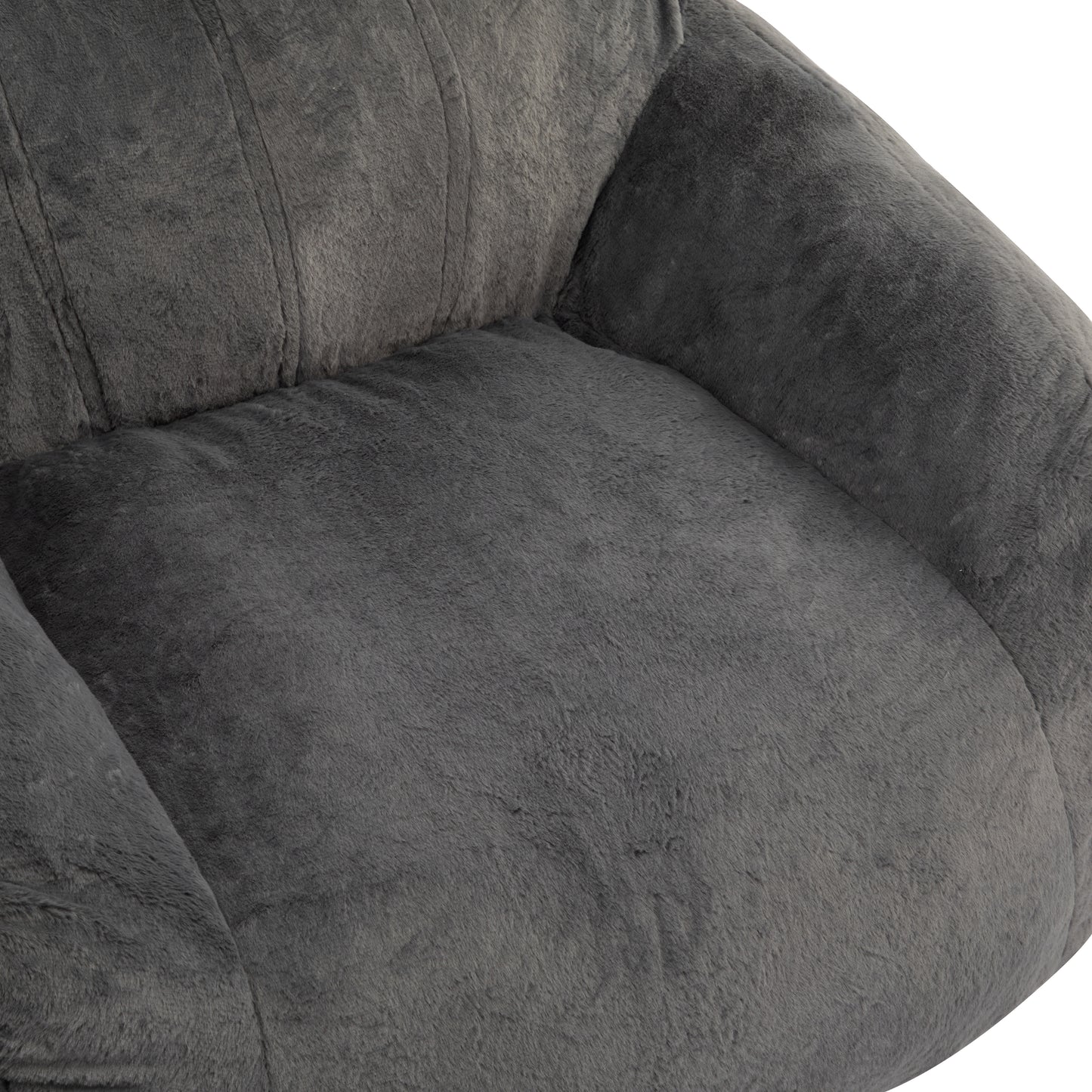 Sezze Indoor Bean Bag Chair, Gray Faux Fur