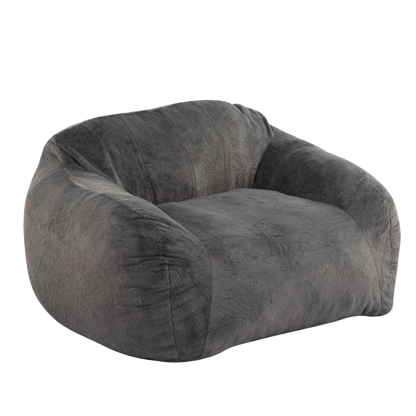 Sezze Indoor Bean Bag Chair, Gray Faux Fur