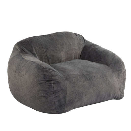 Sezze Indoor Bean Bag Chair, Gray Faux Fur