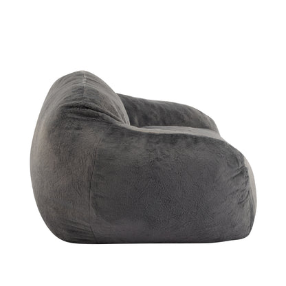 Sezze Indoor Bean Bag Chair, Gray Faux Fur