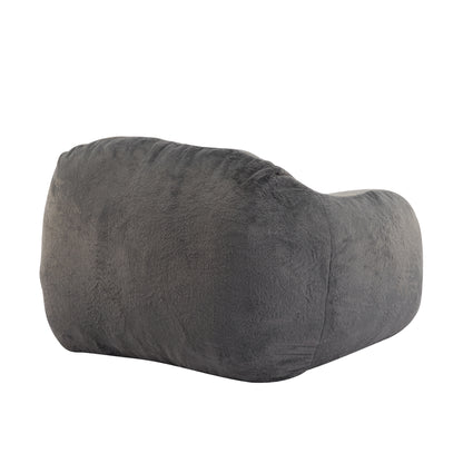 Sezze Indoor Bean Bag Chair, Gray Faux Fur