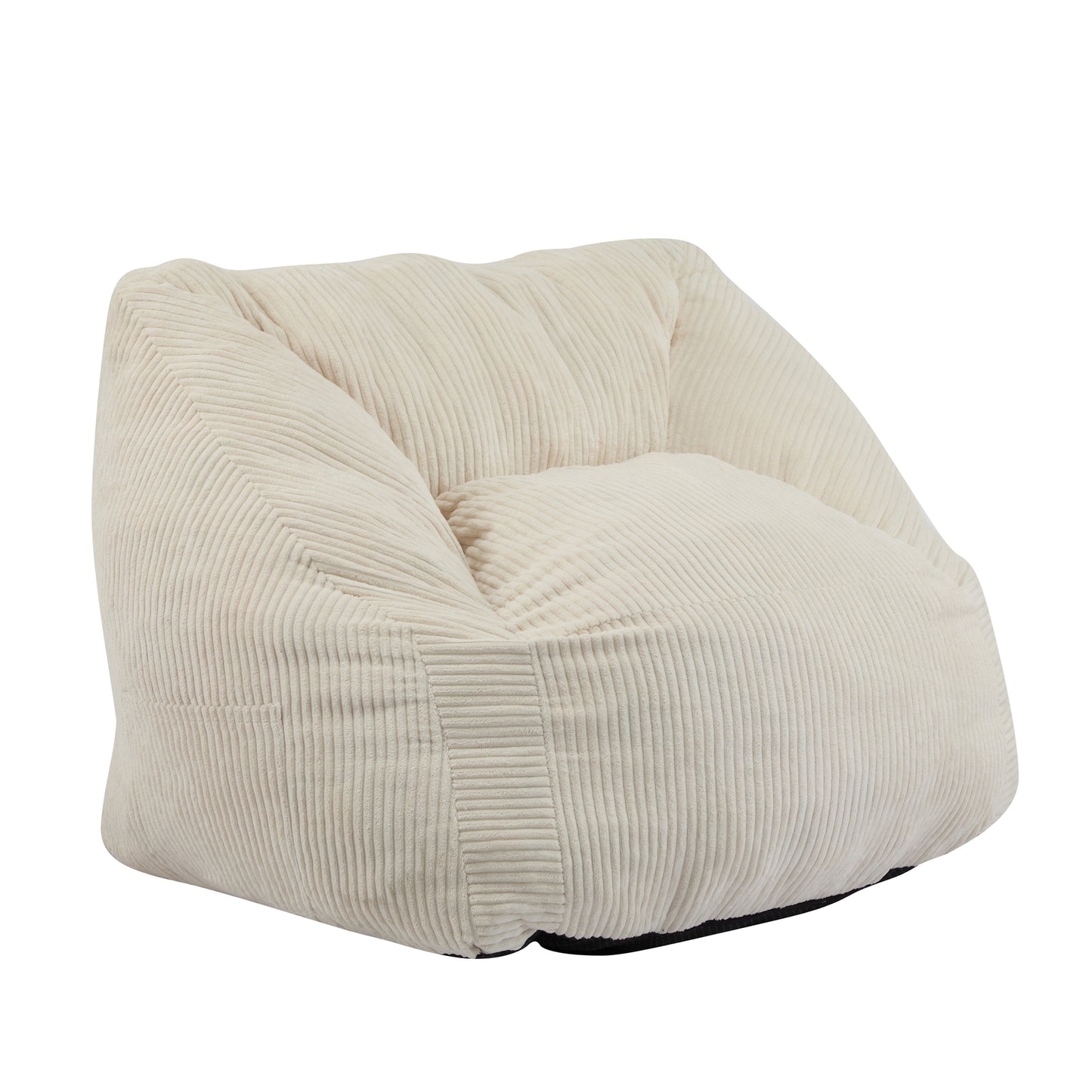 Olbia Indoor Bean Bag Chair, Beige Faux Fur