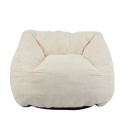 Olbia Indoor Bean Bag Chair, Beige Faux Fur