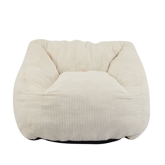 Olbia Indoor Bean Bag Chair, Beige Faux Fur
