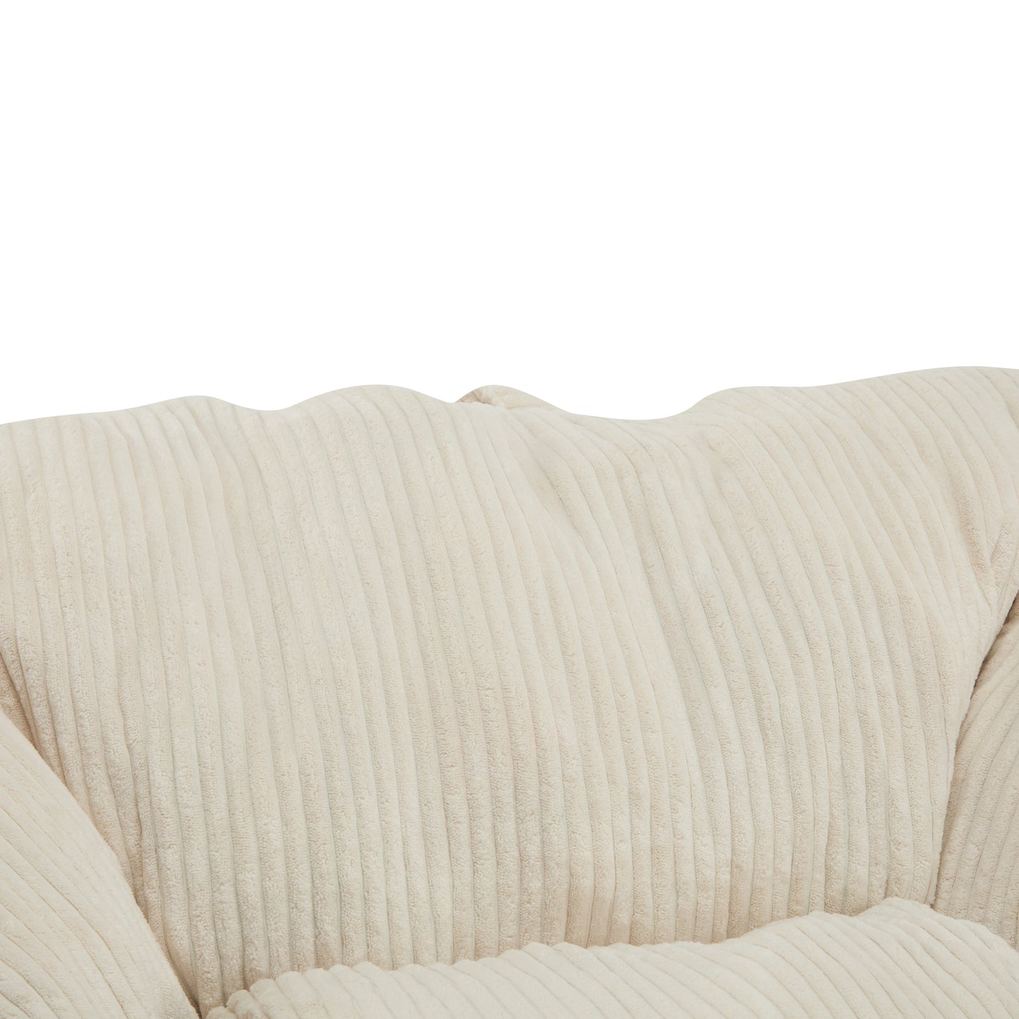 Olbia Indoor Bean Bag Chair, Beige Faux Fur