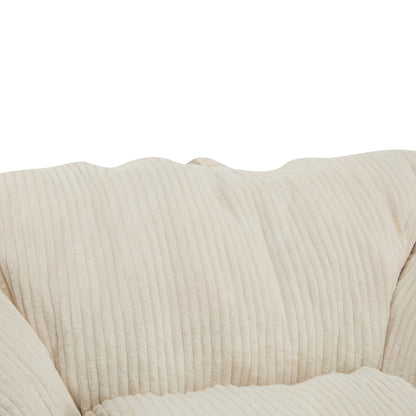 Olbia Indoor Bean Bag Chair, Beige Faux Fur