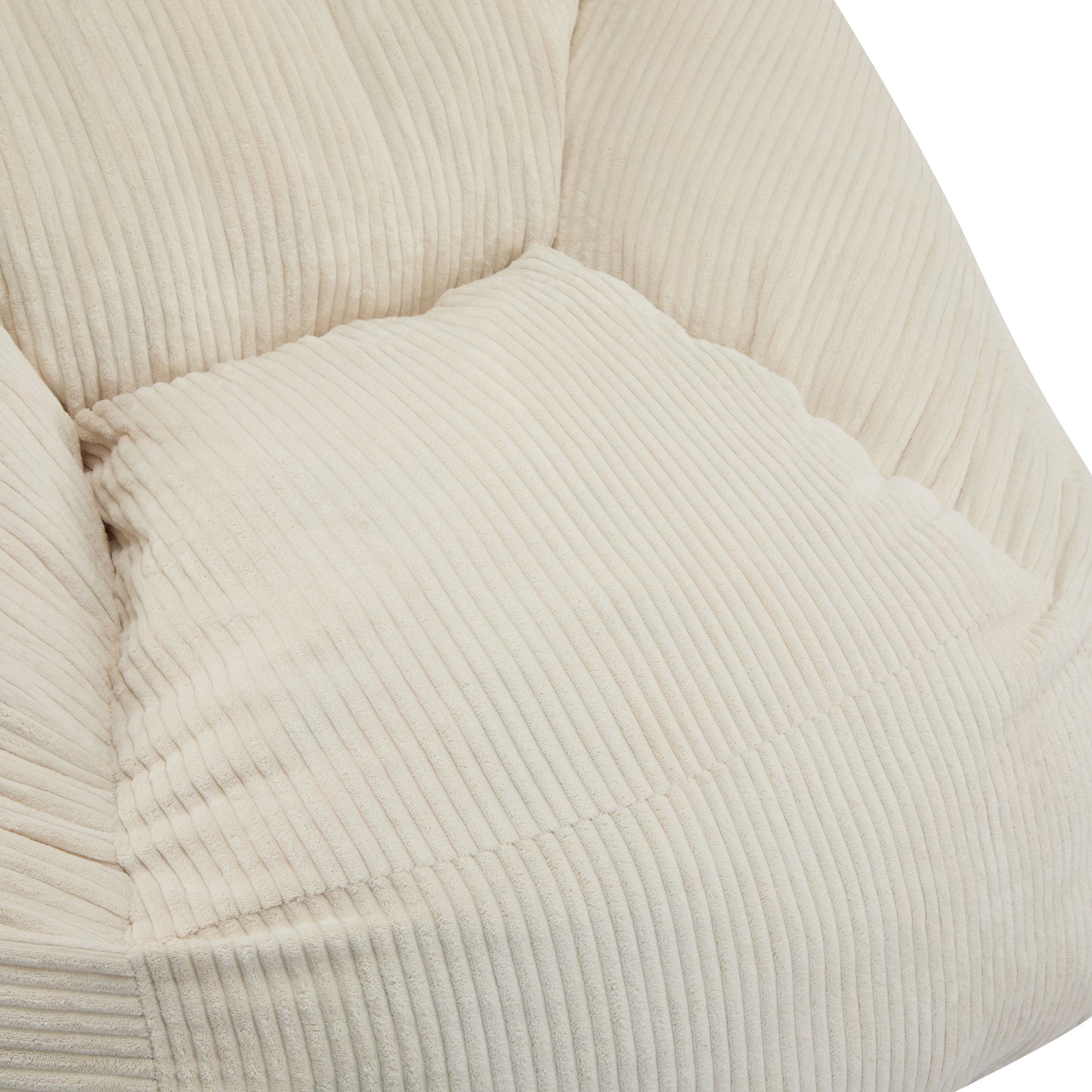 Olbia Indoor Bean Bag Chair, Beige Faux Fur