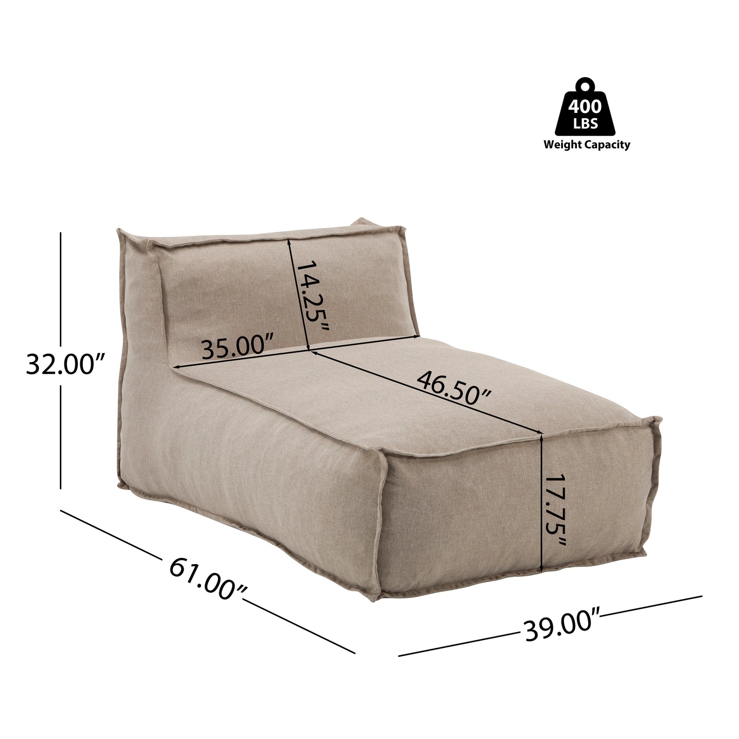 Ramonila Versatile Outdoor Bean Bag Lounge Chair