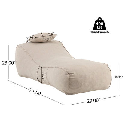 Lemoore Outdoor Bean Bag Lounge Chair,Sleek Ergonomic Design