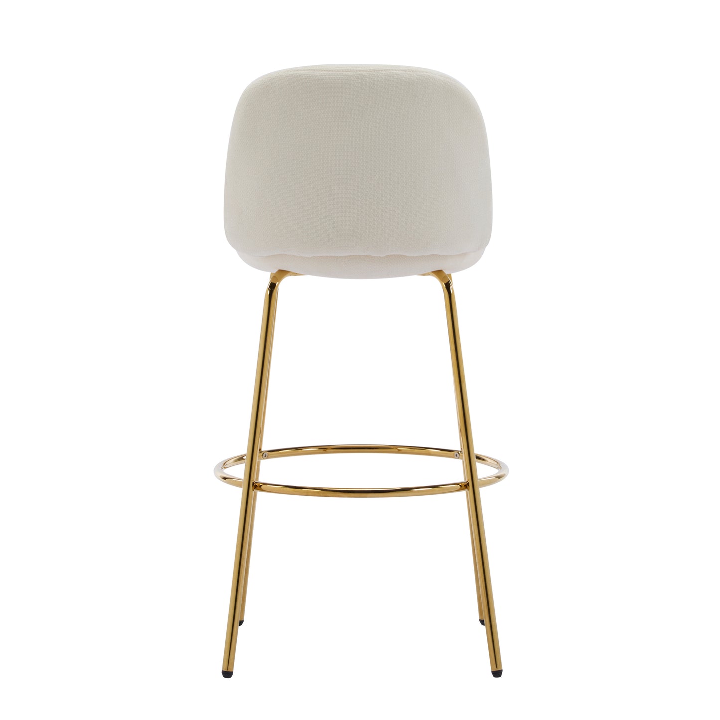 Rio Claro Indoor Metal Upholstered Barstool, Gold Finished Frame and Upholstery, Set of 2