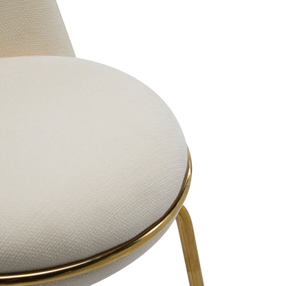 Rio Claro Indoor Metal Upholstered Barstool, Gold Finished Frame and Upholstery, Set of 2