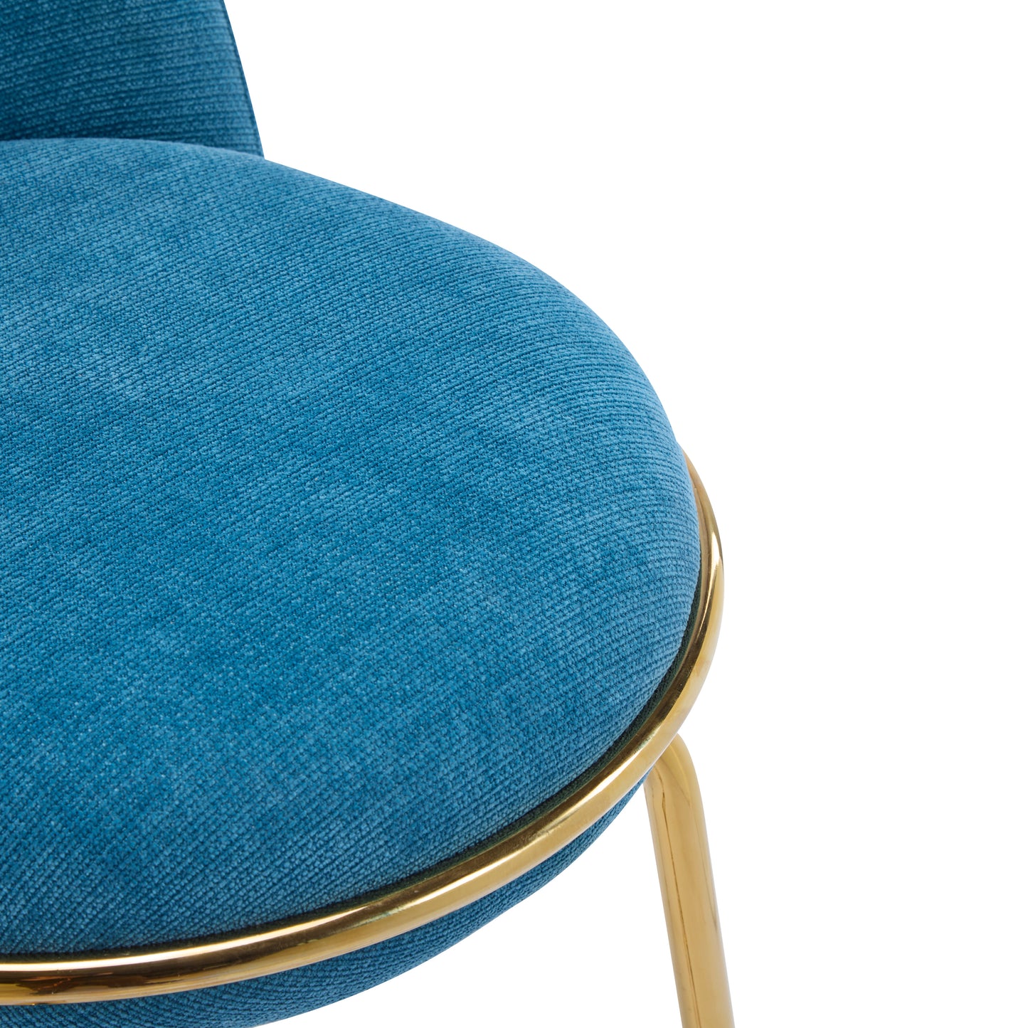 Rio Claro Indoor Metal Upholstered Barstool, Gold Finished Frame and Upholstery, Set of 2