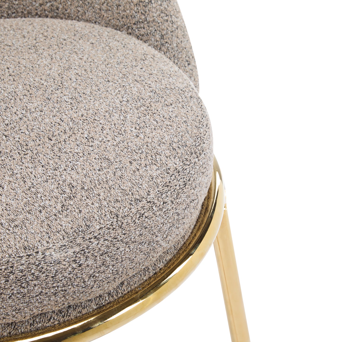 Celano Indoor Metal Upholstered Barstool, Gold-Plated Frame and Upholstery, Set of 2