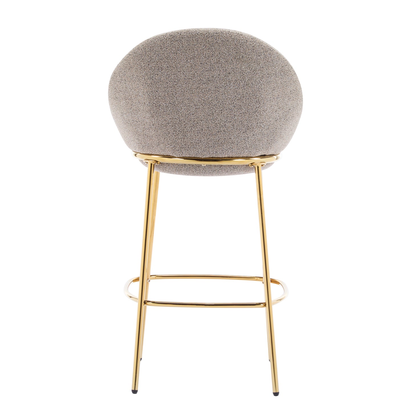 Celano Indoor Metal Upholstered Barstool, Gold-Plated Frame and Upholstery, Set of 2