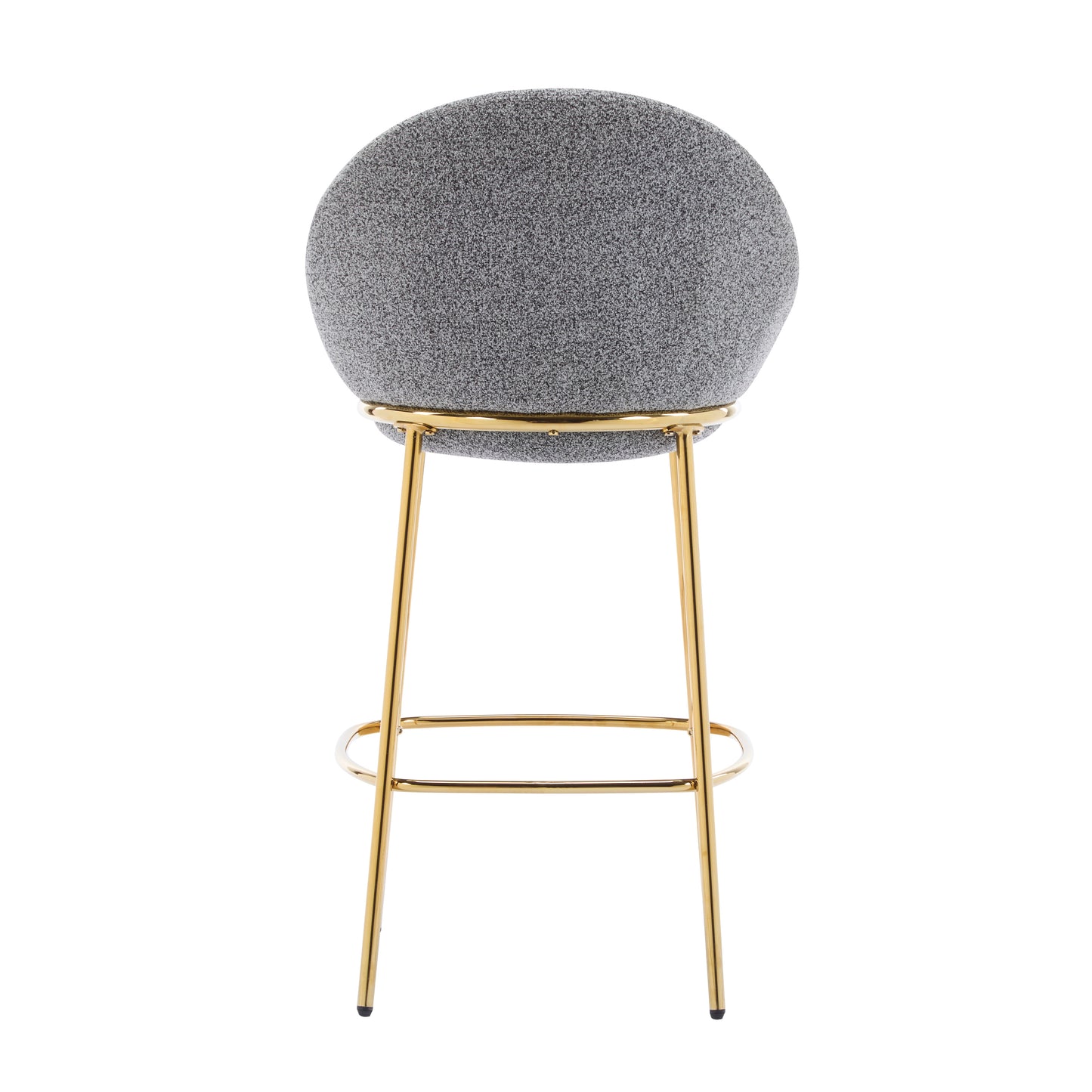 Celano Indoor Metal Upholstered Barstool, Gold-Plated Frame and Upholstery, Set of 2