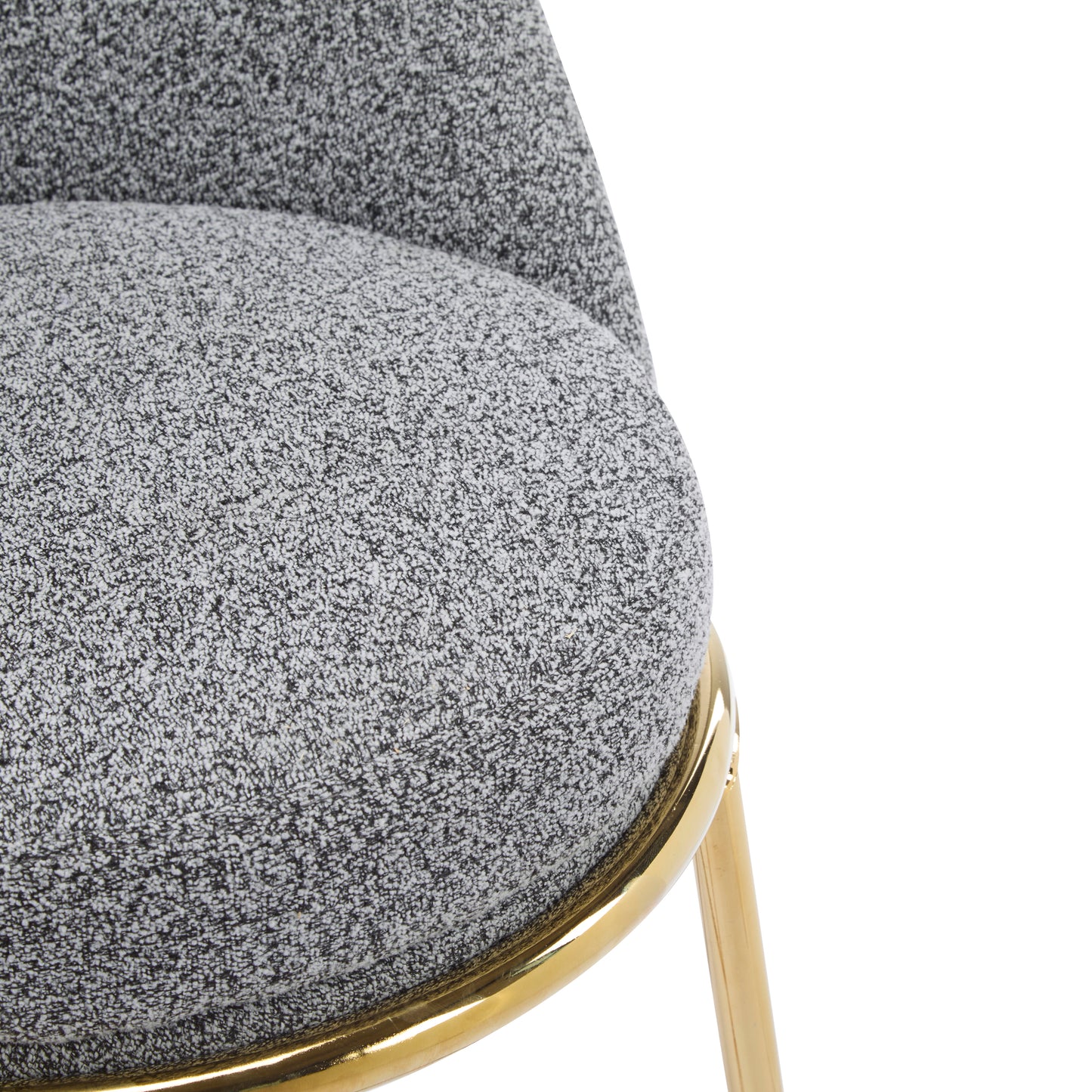 Celano Indoor Metal Upholstered Barstool, Gold-Plated Frame and Upholstery, Set of 2